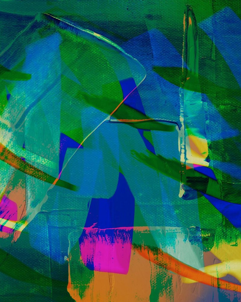 Colorful abstract artwork featuring vibrant colors and dynamic brushstrokes.